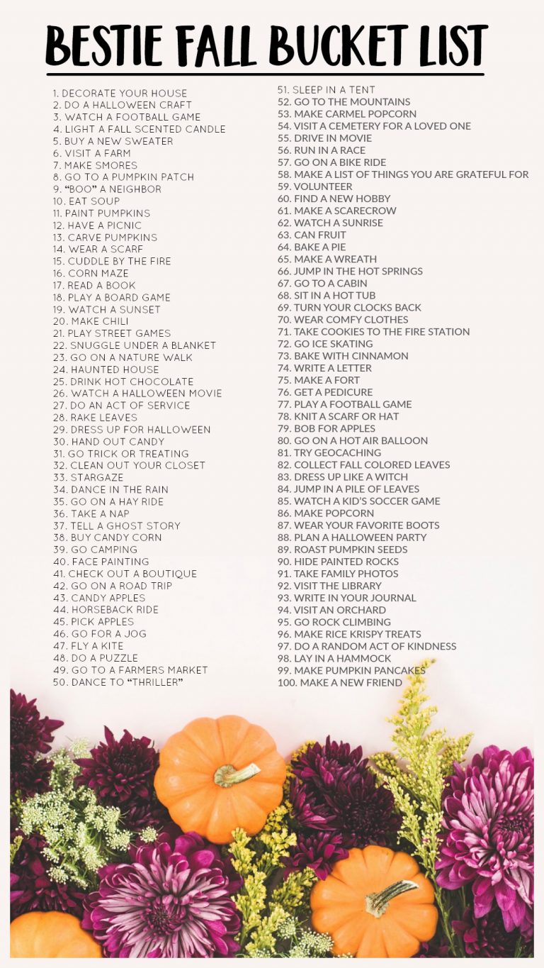 2020 Bestie Fall Bucket List Challenge Today's the Best Day